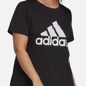 Adidas Black Tee with White Emblem
